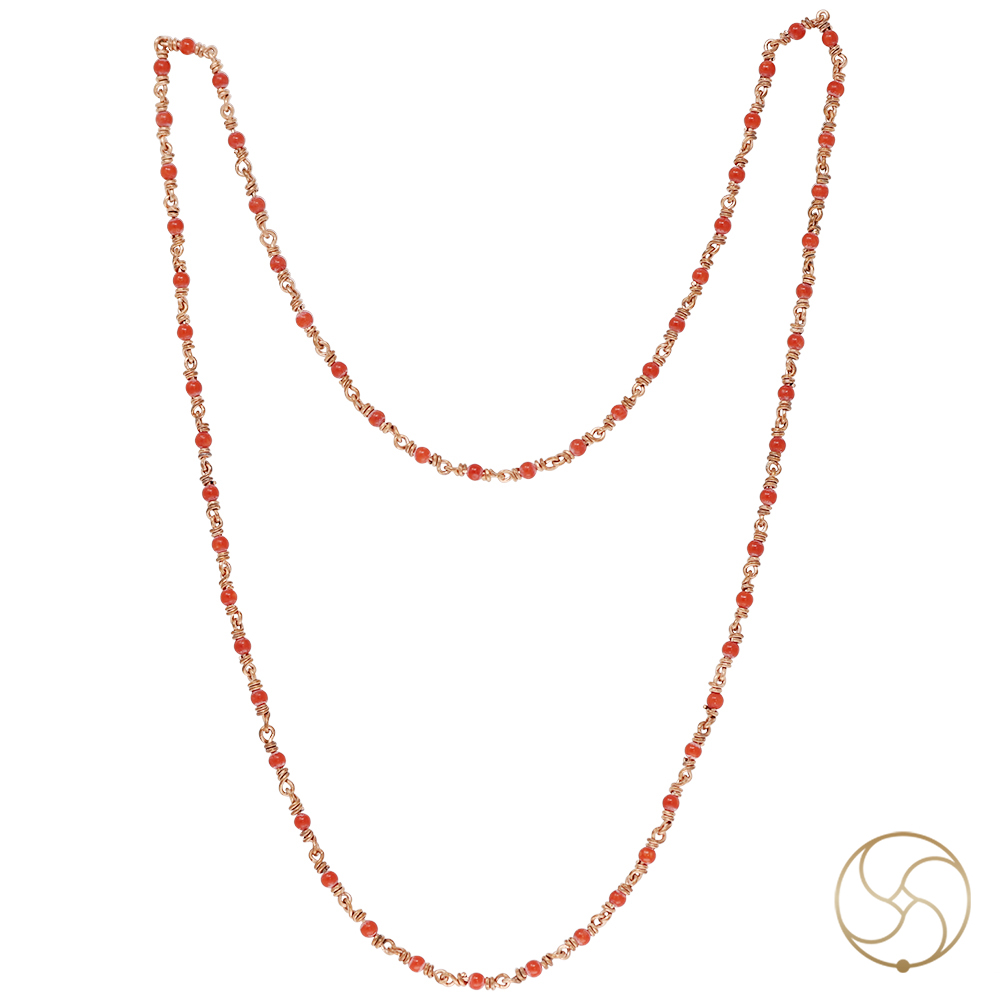 999 Pure Copper Coral Wearing Mala 4mm - 999       4mm