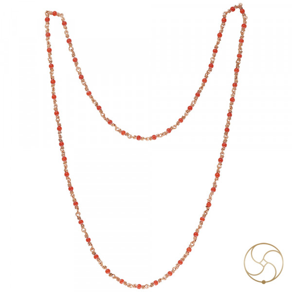 Image of 99.9% Pure Copper Coral Wearing Mala (4mm) - 99.9% शुद्ध ताँबा मूंगा माला धारण हेतु (4mm)