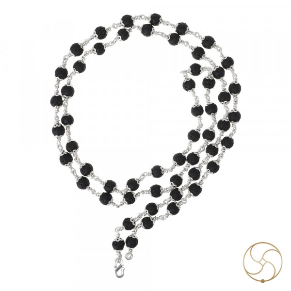 Image of 99.9% Pure Silver Lawa Wearing Mala (6mm) (54+1 Beads ) - 99.9% शुद्ध चाँदी लावा माला धारण हेतु (54+1 मनका)
