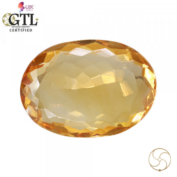 Image of 8.00 Carats Natural Citrine (Sunehla) Stone With Ring Or Pendant - प्राकर्तिक सिट्रीन (सुनहला) स्टोन