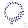 99.9% Pure Silver Lapis Lazuli Silver Wearing Mala (6mm) 54 Plus 1 Beads -  99.9% शुद्ध चाँदी में लाजवर्त चाँदी माला धारण हेतु
