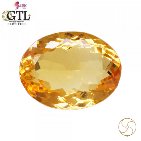 Image of 11.96 Carats Natural Citrine (Sunehla) Stone With Ring Or Pendant - प्राकर्तिक सिट्रीन (सुनहला) स्टोन
