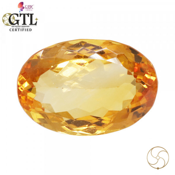 Image of 12.32 Carats Natural Citrine (Sunehla) Stone With Ring Or Pendant - प्राकर्तिक सिट्रीन (सुनहला) स्टोन