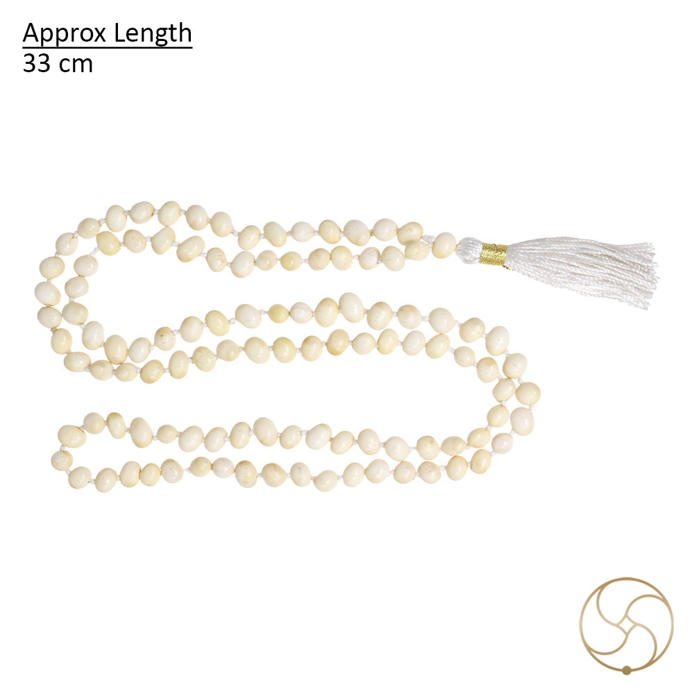 White Chirmi Jaap Mala 108 Plus 1 Beads -