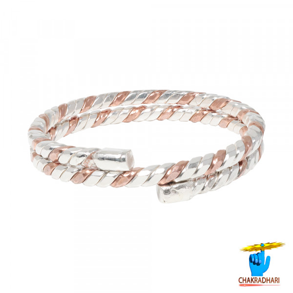 Image of 99.9% Silver Copper Bio Electrical Bangle 80.7 Grams silver, 34 Grams copper - रजत-ताम्र जैव-विद्युत कड़ा