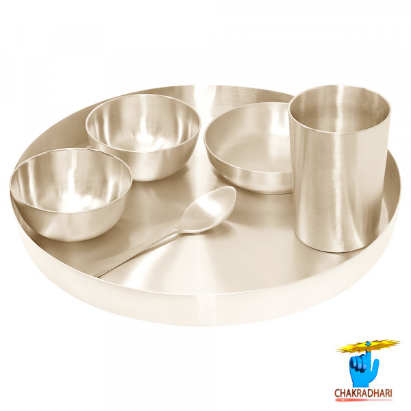 Image of Phool Bronze Utensils Set  - फूल काँसा थाली-कटोरी सेट