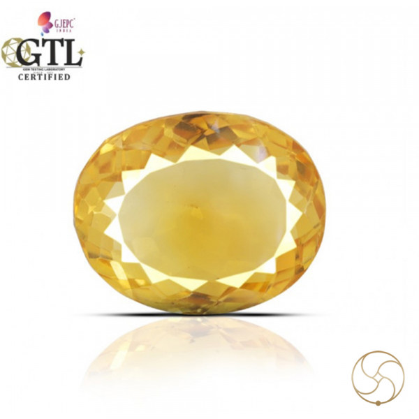 Image of 09.57 Carats Natural Citrine (Sunehla) Stone With Ring Or Pendant - प्राकर्तिक सिट्रीन (सुनहला) स्टोन