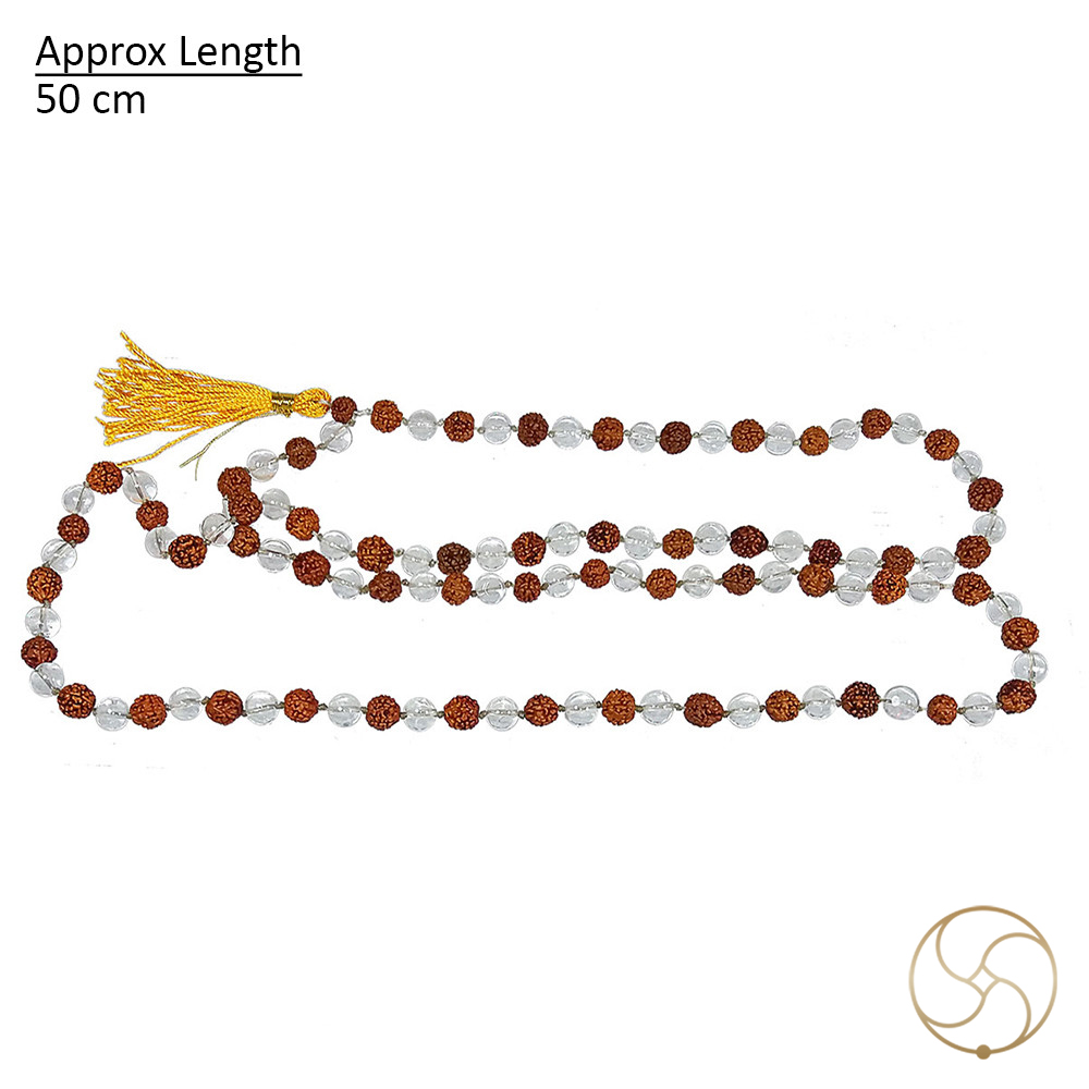 Rudraksh Sphatik Wearing Mala 108 Plus 1 Beads -