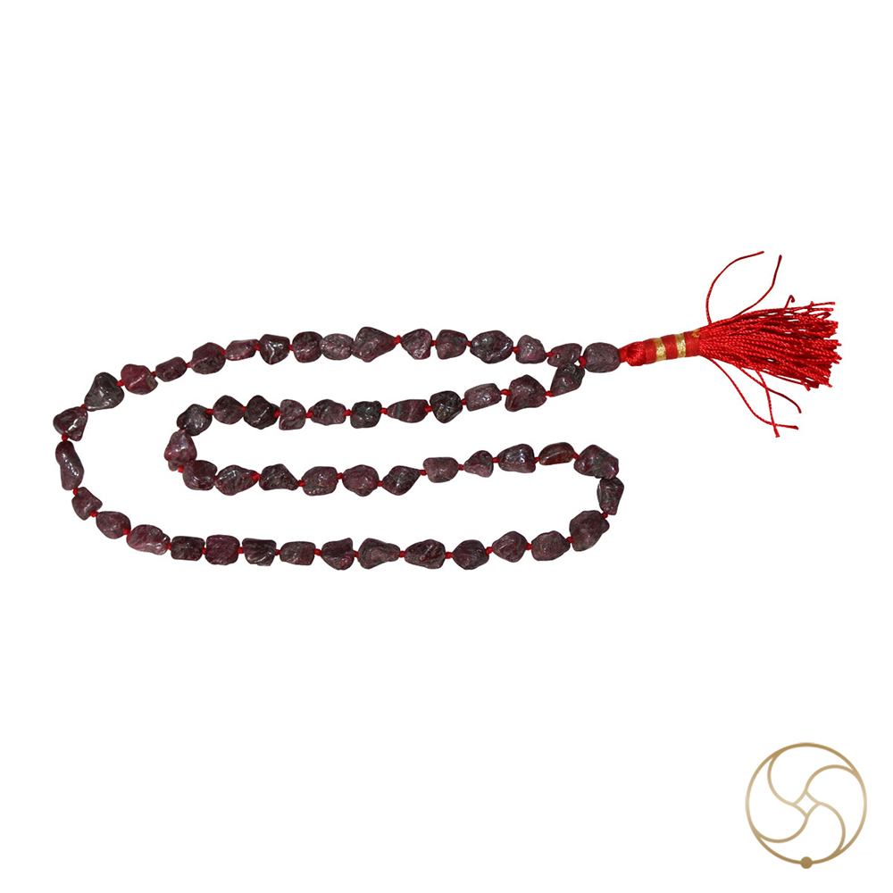100 Origianal Manak Gemstone Mala  54 Plus 1 Beads Unheated Untreated Ruby Mala -    - 