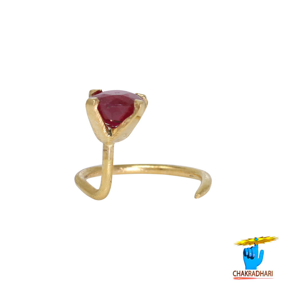 916 0368 grams Gold 036 Carat Natural Ruby Nose pin