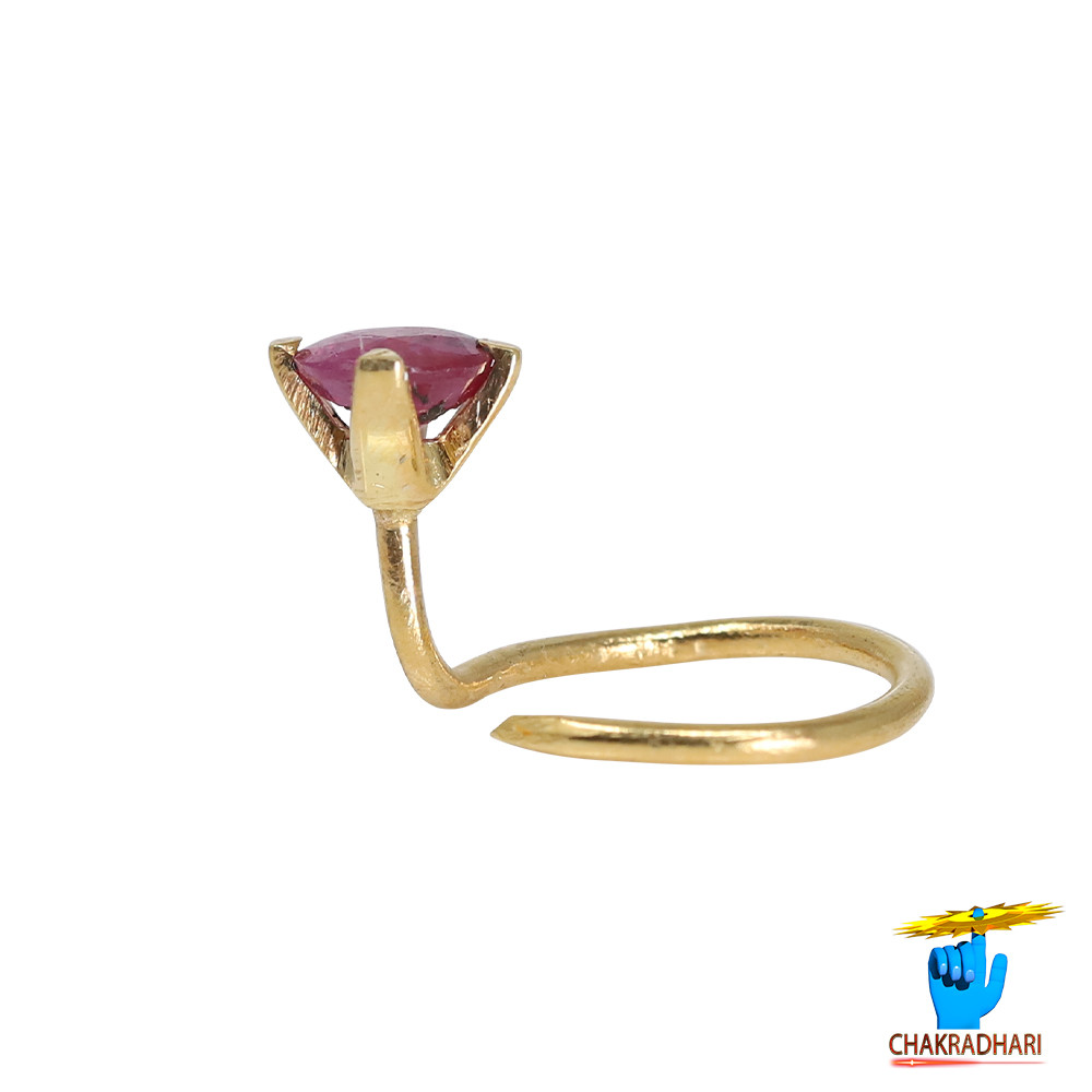 916 0310 grams Gold 035 Carat Natural Ruby Nose pin