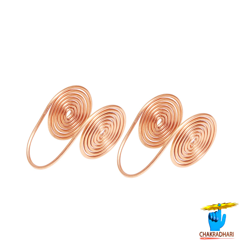 999 Nepaliya Copper Palm Pair Ring for Men and Women 2 Piece Set - 80gm