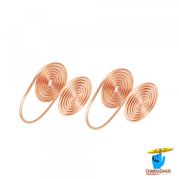 Image of 99.9% Nepaliya Copper Palm Pair  Ring for Men and Women (2 Piece Set) - नेपालिया तांबा हथेली जोड़ा अंगूठी (80gm)