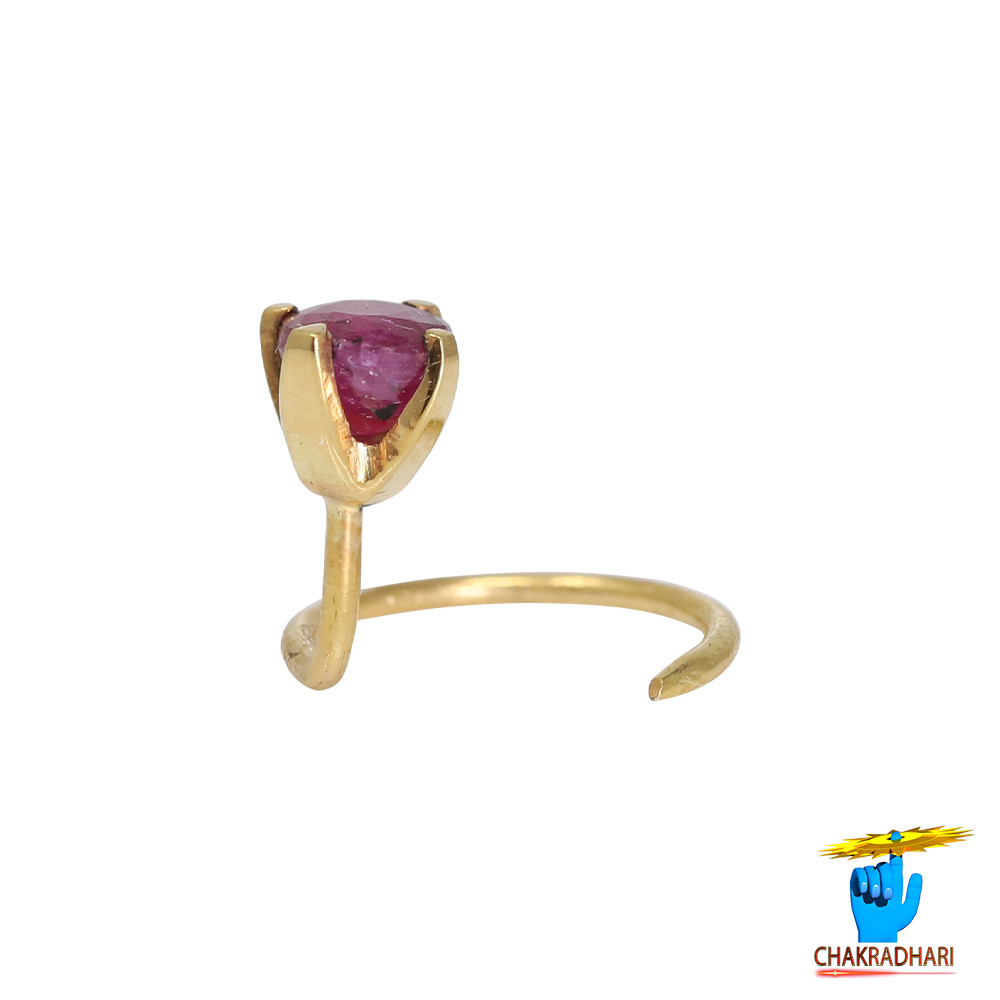 916 0428 grams Gold 020 Carat Natural Ruby Nose pin