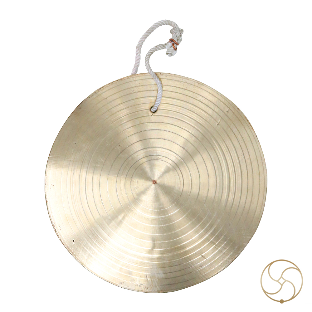 Phool Bronze Big Size Round Jhalar Bell with Wooden Hammer