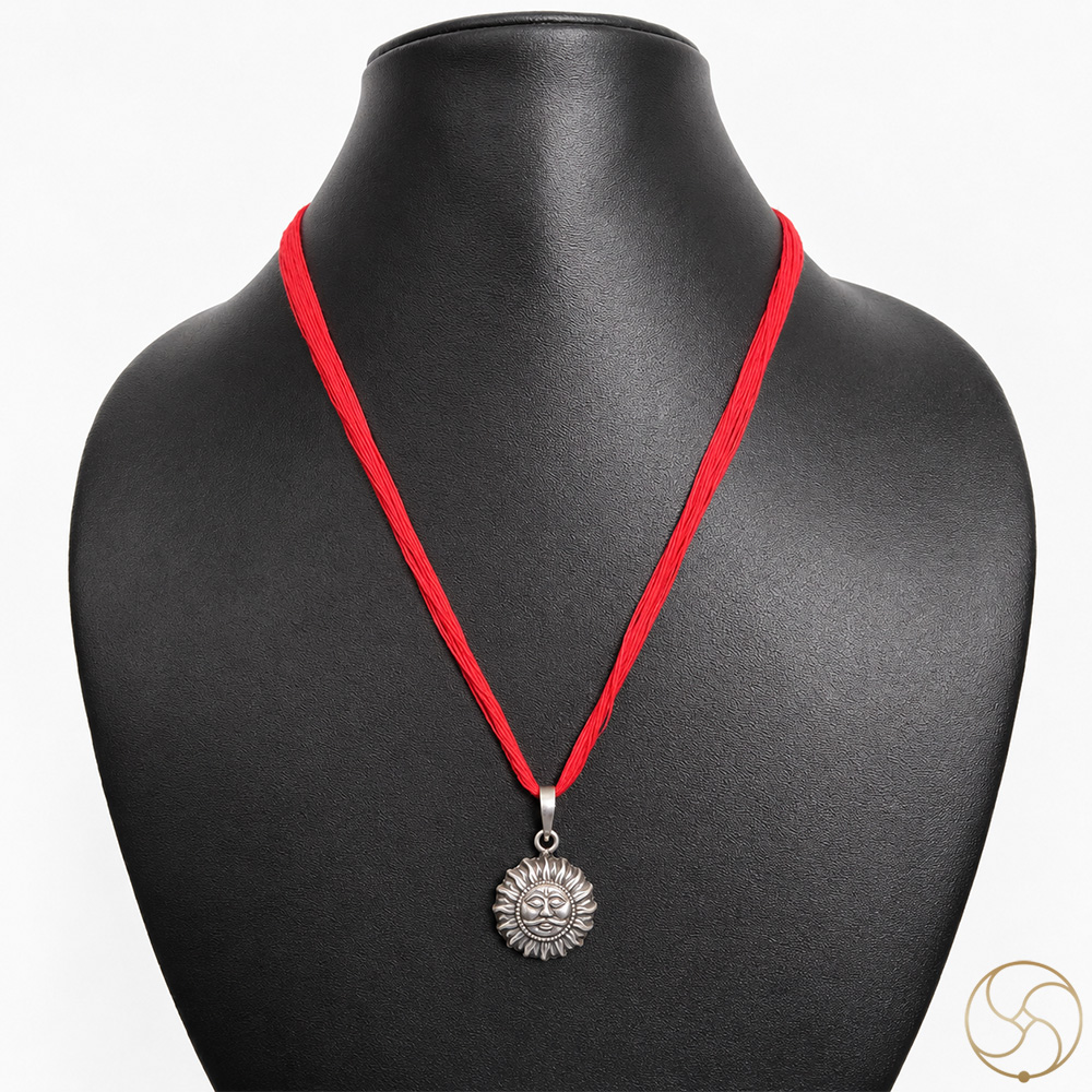 996 Silver Surya Dev Pendant