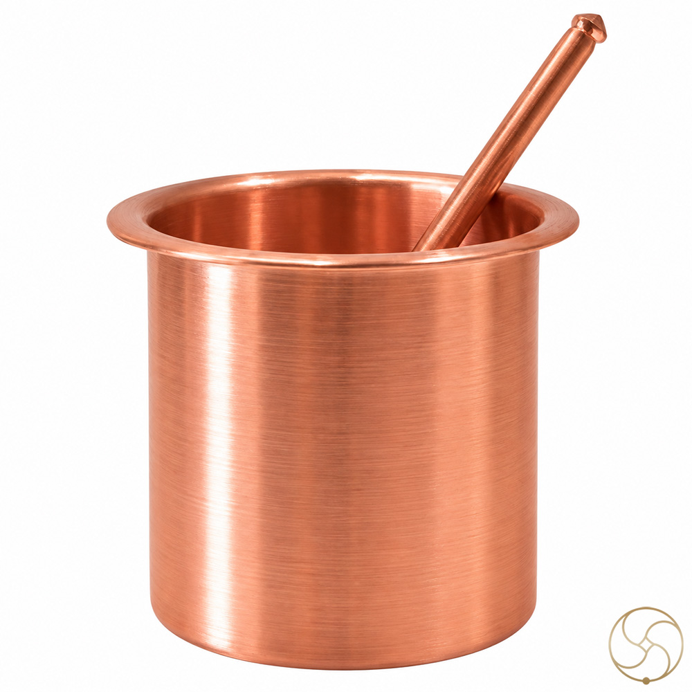 999 Nepaliya Copper Vedic Panchpatra and Aachmani Set