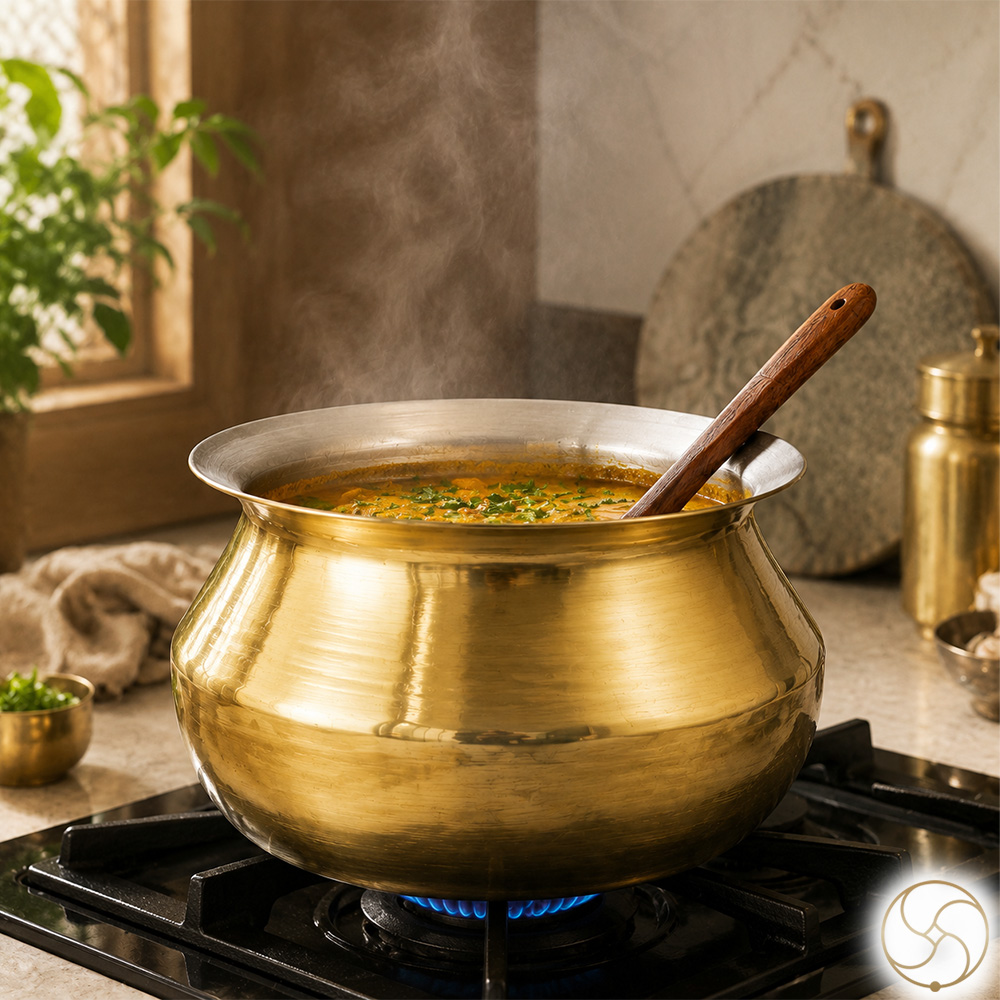 Ritika Hiranyapatra Brass Degchi With Kalayi - 3Ltr