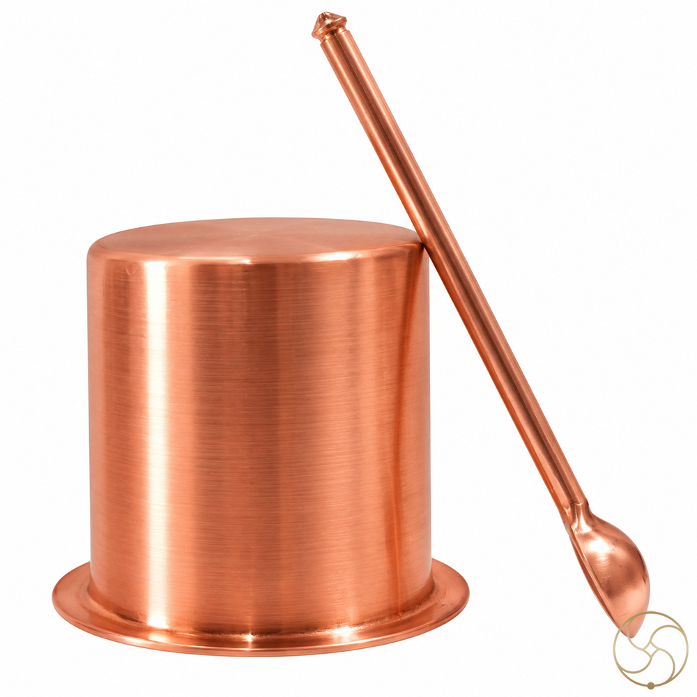 999 Nepaliya Copper Vedic Panchpatra and Aachmani Set
