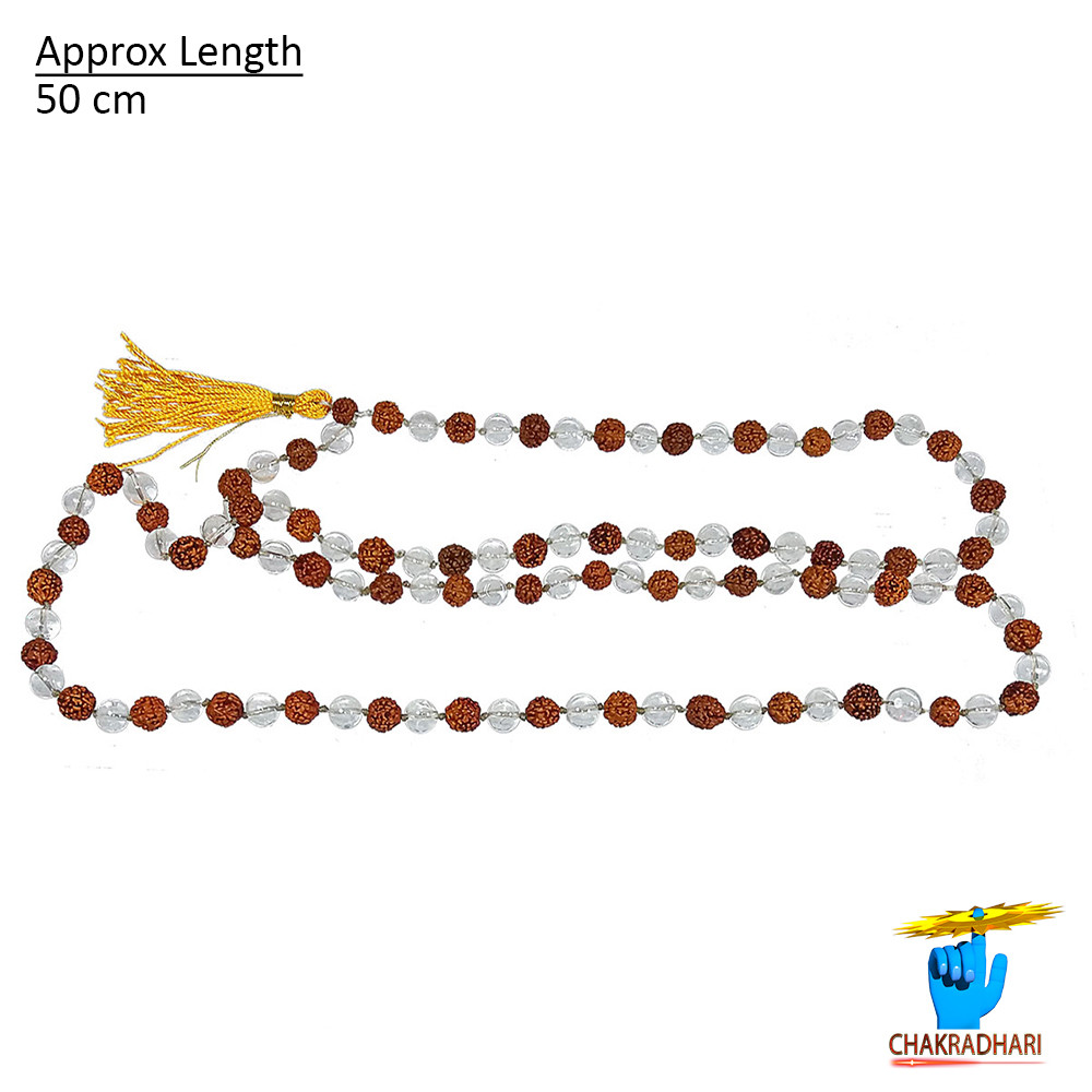 Rudraksh Sphatik Wearing Mala 108 Plus 1 Beads -