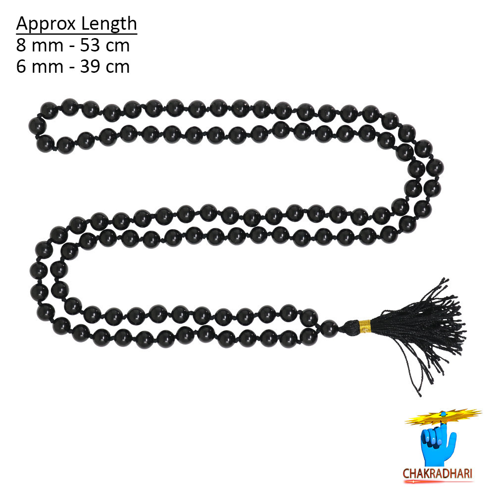 Black Mahavaikrant Mala  for Jaap or Wearing - 8mm or 6mm