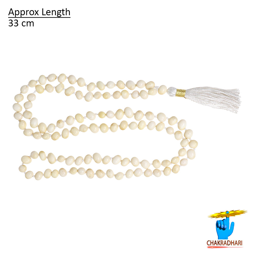 White Chirmi Jaap Mala 108 Plus 1 Beads -