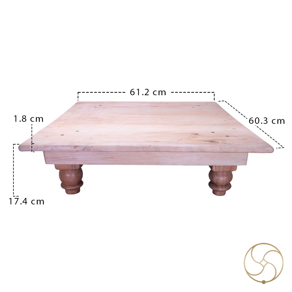 Handcrafted Kadam Wood Chowki for Puja and Dining and Multi Purpose Uses