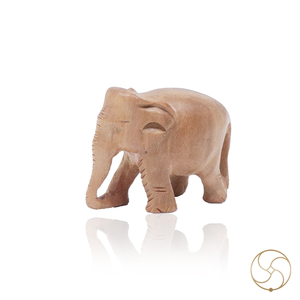 White Sandalwood Elephant Small Size - 1x1 Inch