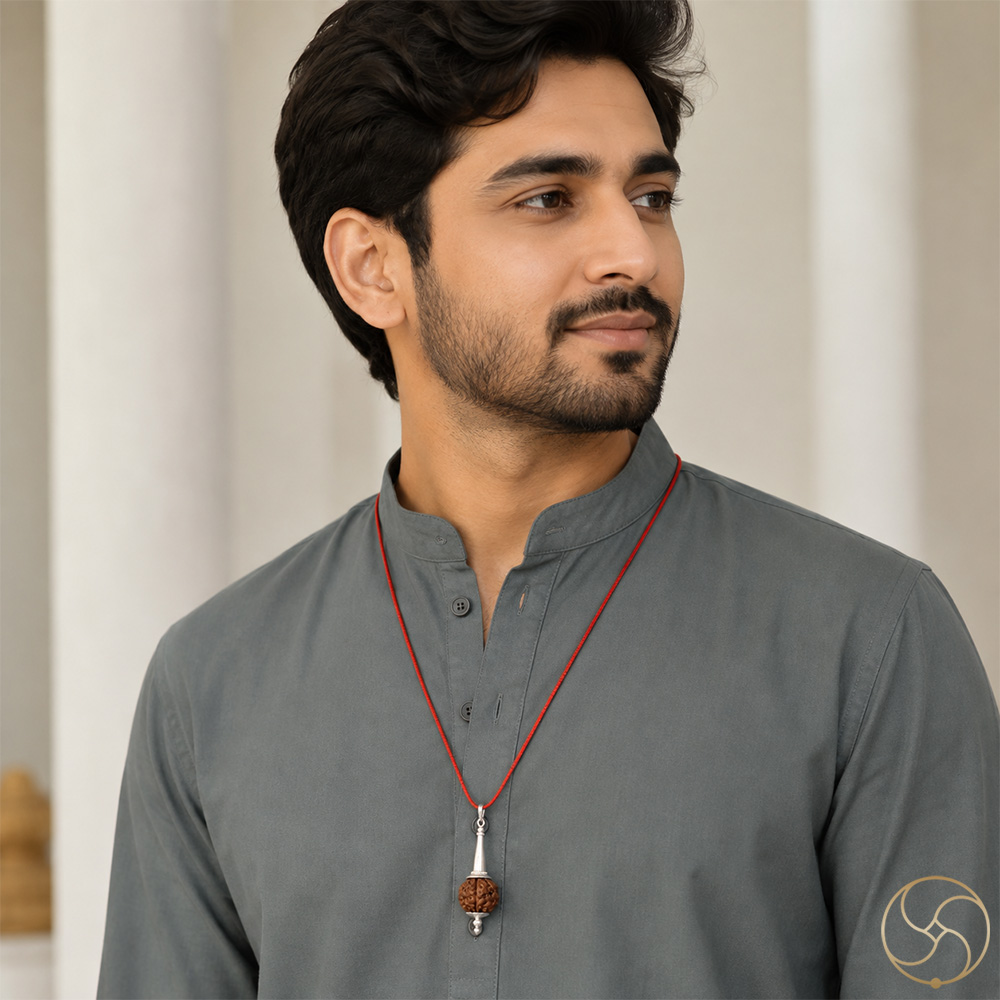 996 Silver Gada Rudraksha Pendant