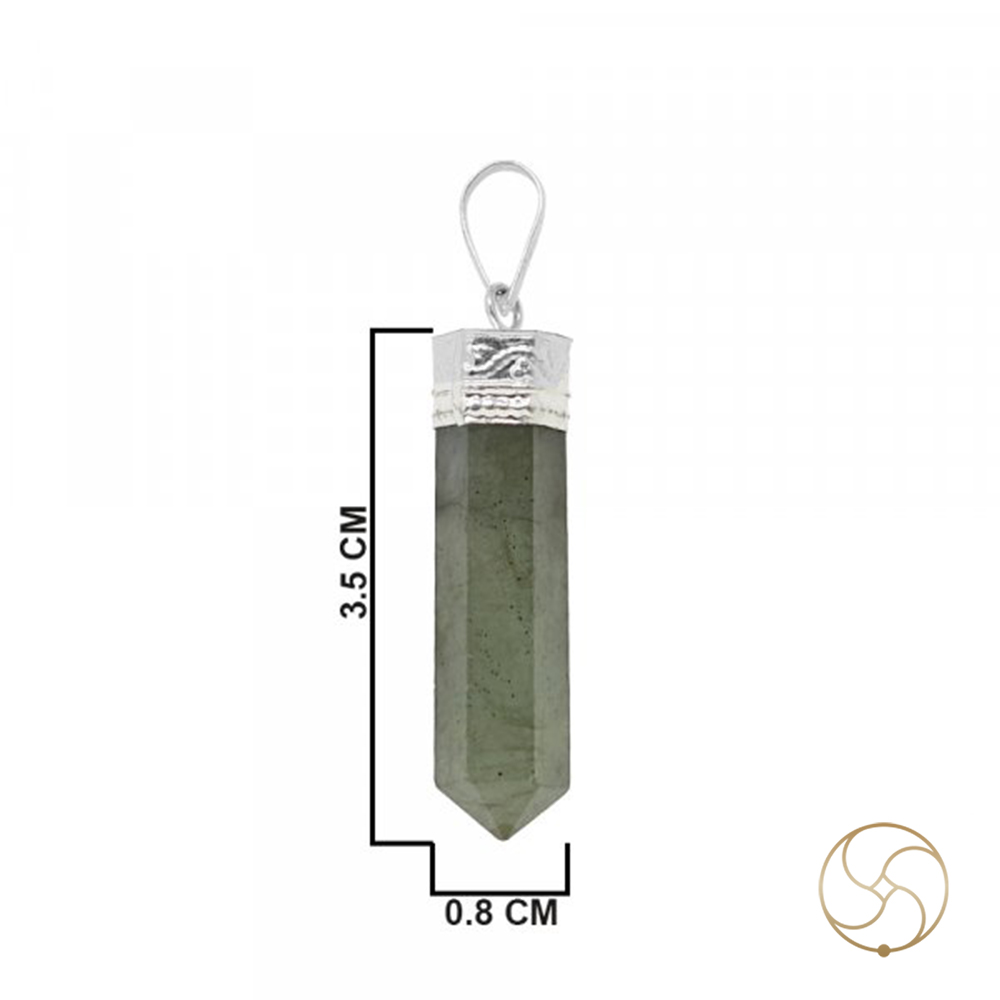 Natural Labradorite Pencil Pendant -    