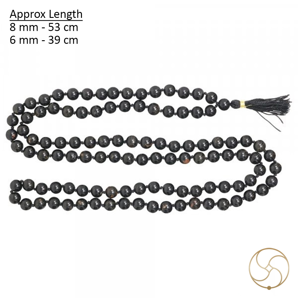 Black Vikrant Mala for Jaap or Wearing  8mm or 6mm