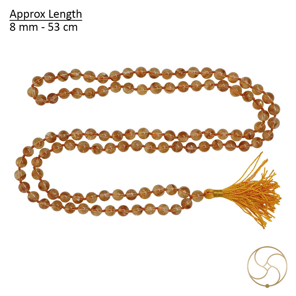 Pure Citrine Mala With 1081 Beads for Jaap or Wearing 8mm