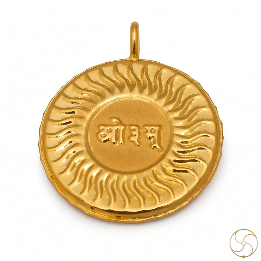 999 Gold Vaidik Aum Sun Pendant