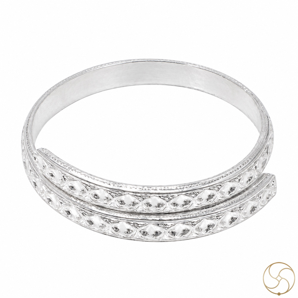 999  Silver Chokor Booti Big Toe Ring Pair