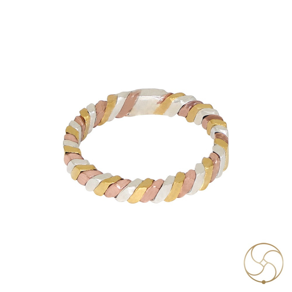 Three Metal Ring Gold Silver Copper