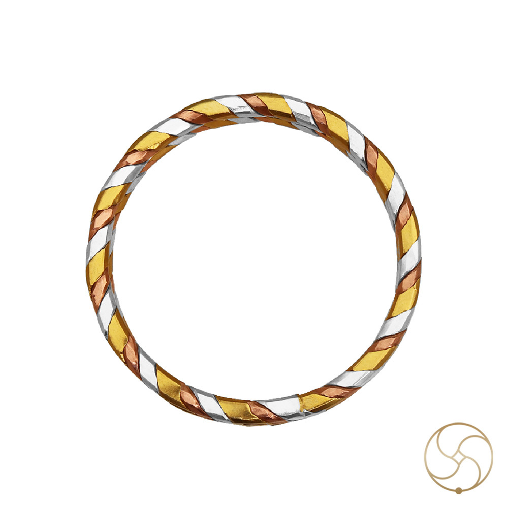 3 Metal Bangle With 999 Purity Gold-70gmSilver-41gmCopper-38gm