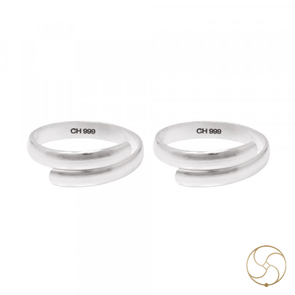 Image of 99.9%  Silver Ring For Leg Thumb Toe Pair – Set Of 2 Rings For Male/Female -  पैर के अंगूठे हेतु चांदी बिछिये जोड़ी (11gm)