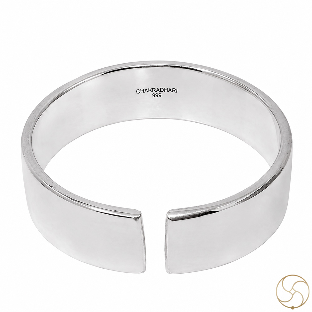 999 Silver Double Flat Bangle