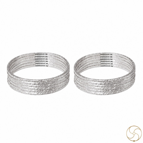 Image of 99.9% Silver Bangles for Women (12 Piece Set)