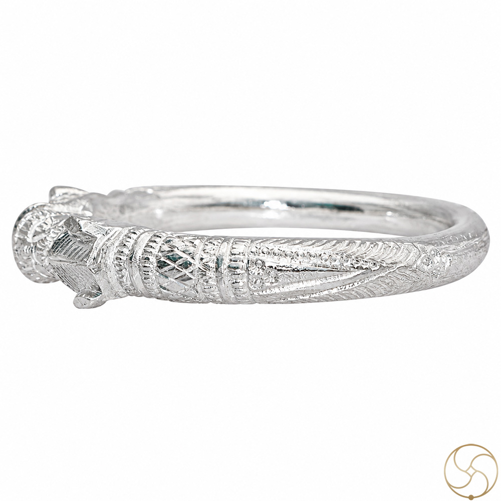 999 Silver Naar Mukhi Bangle for Men
