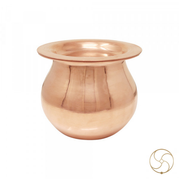 Image of 550ml 99.9% Nepaliya Copper Seb Lota (500gm) - नेपालिया तांबा सेब लोटा