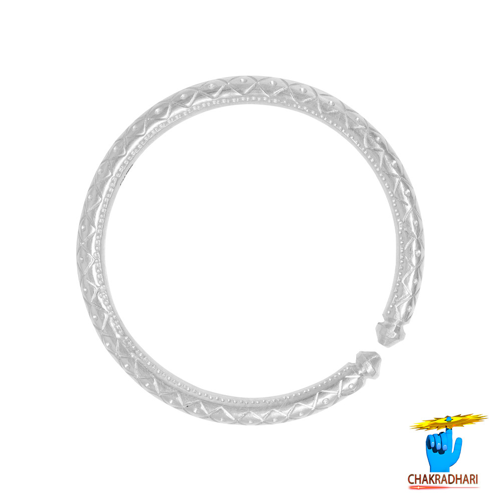 999 Silver Floral Design Leg Bangle Pair 200 Grams