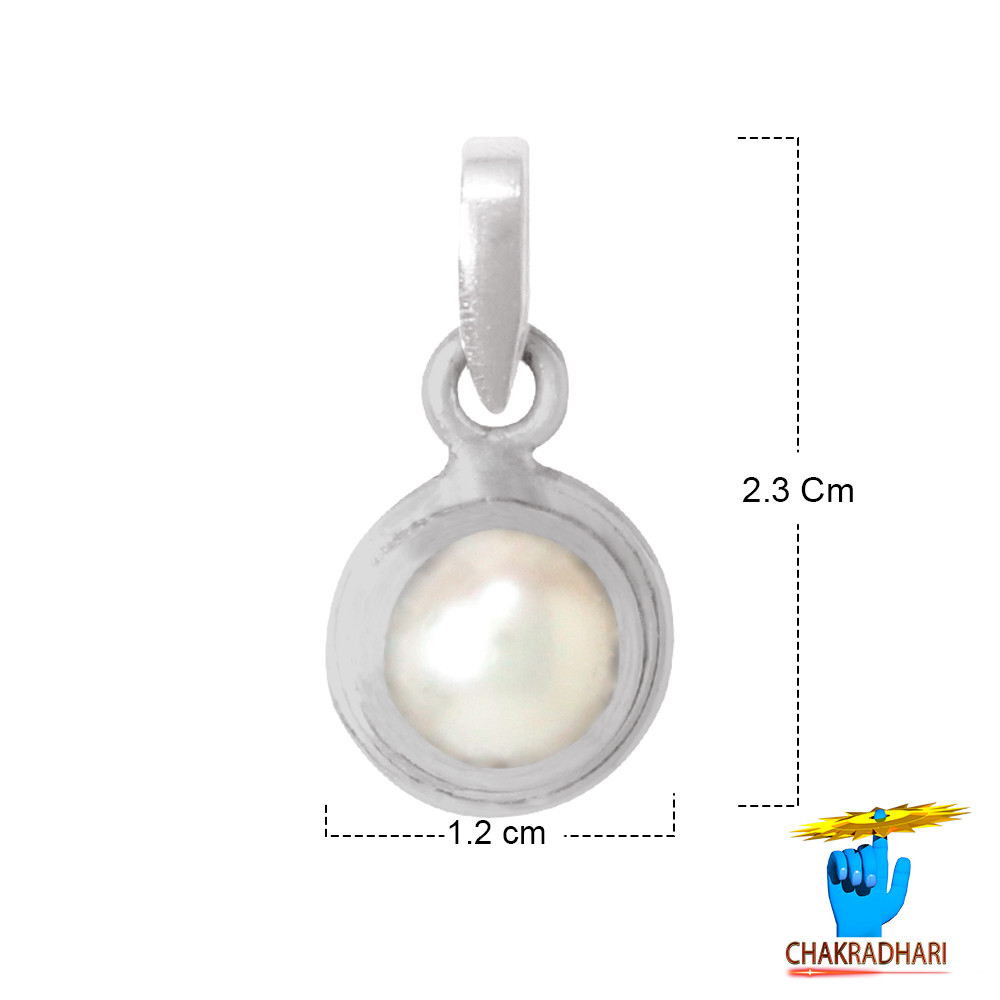 996  Silver Full Moon Pearl Pendant -     