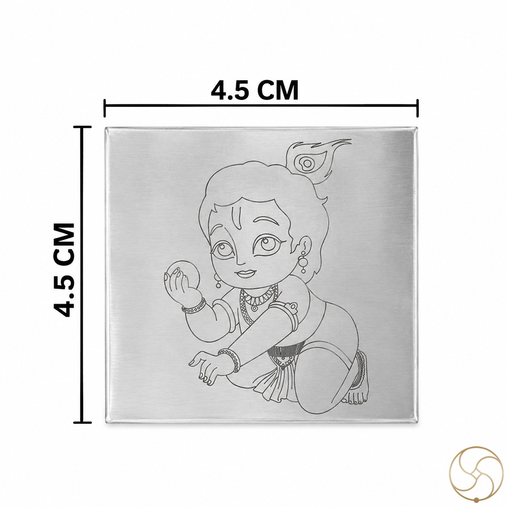 999 Silver Platter with Laddu Gopal Marked