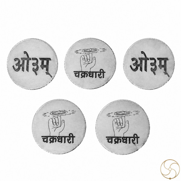 Image of 99.9% Silver Coin with Logo &amp; Om (5 Pieces)