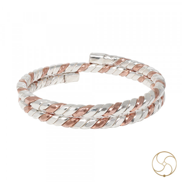 Image of 99.9% Silver Copper Bio Electrical Bangle 80.7 Grams silver, 34 Grams copper - रजत-ताम्र जैव-विद्युत कड़ा