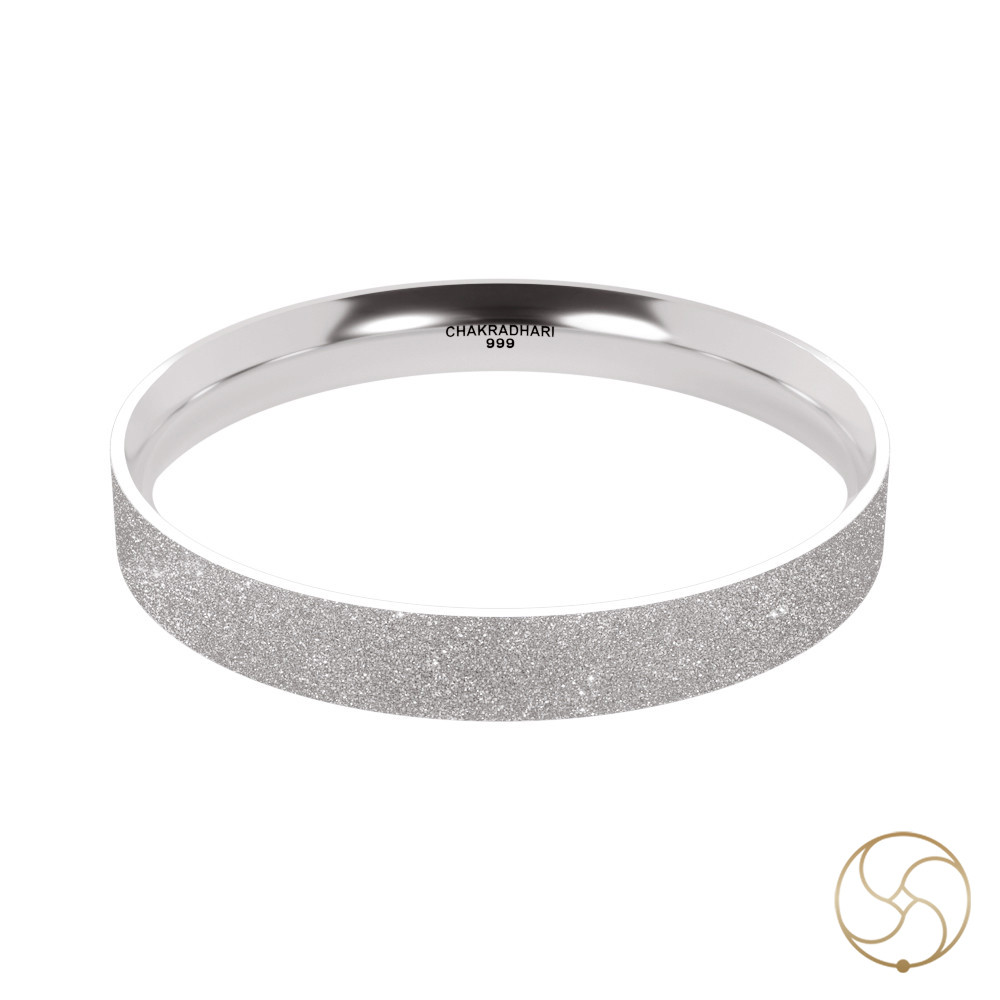 999 Silver Star Bangle for Males 90 Grams -