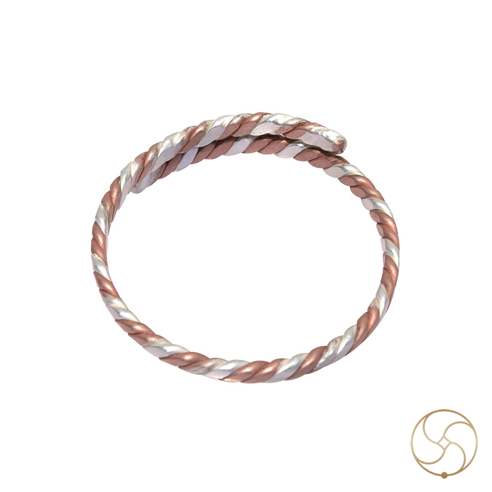 Pure Silver Copper Combined Unisex Bangle