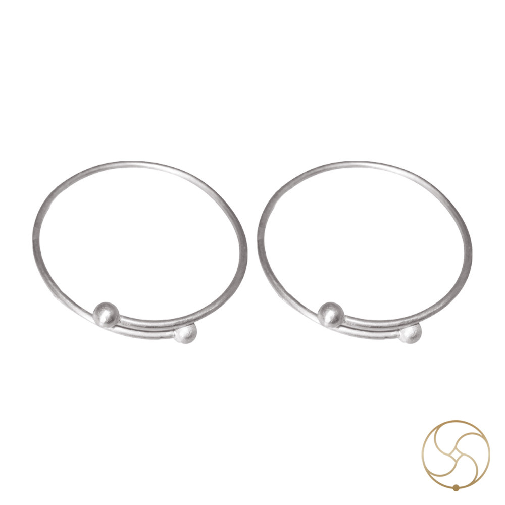 996 Silver Ball Leg Bangle Unisex 101 grams Pair -        