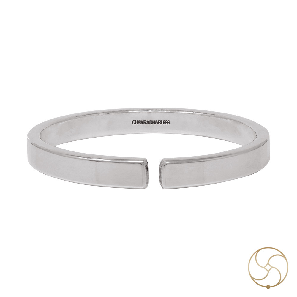 999 Silver Gents Flat Bangle 70 Grams -   